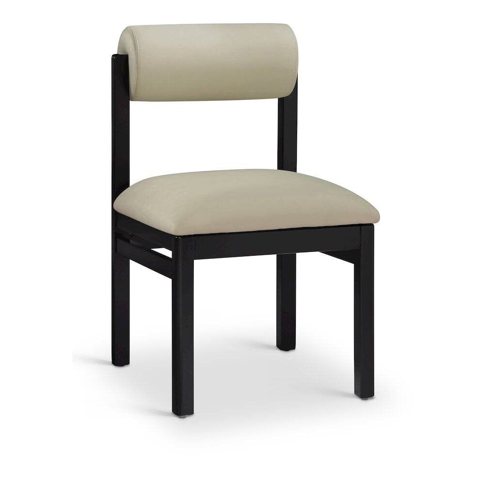 Alt View 1. Meridian Furniture - Roundhill Taupe Vegan Leather Upholstered Dining Chair, Set of 2 - Taupe.