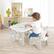 Alt View 1. Costway - Costway Kids Drawing Table & Chair Set Graffiti Toddlers Art Activity Table & Chair - Beige.