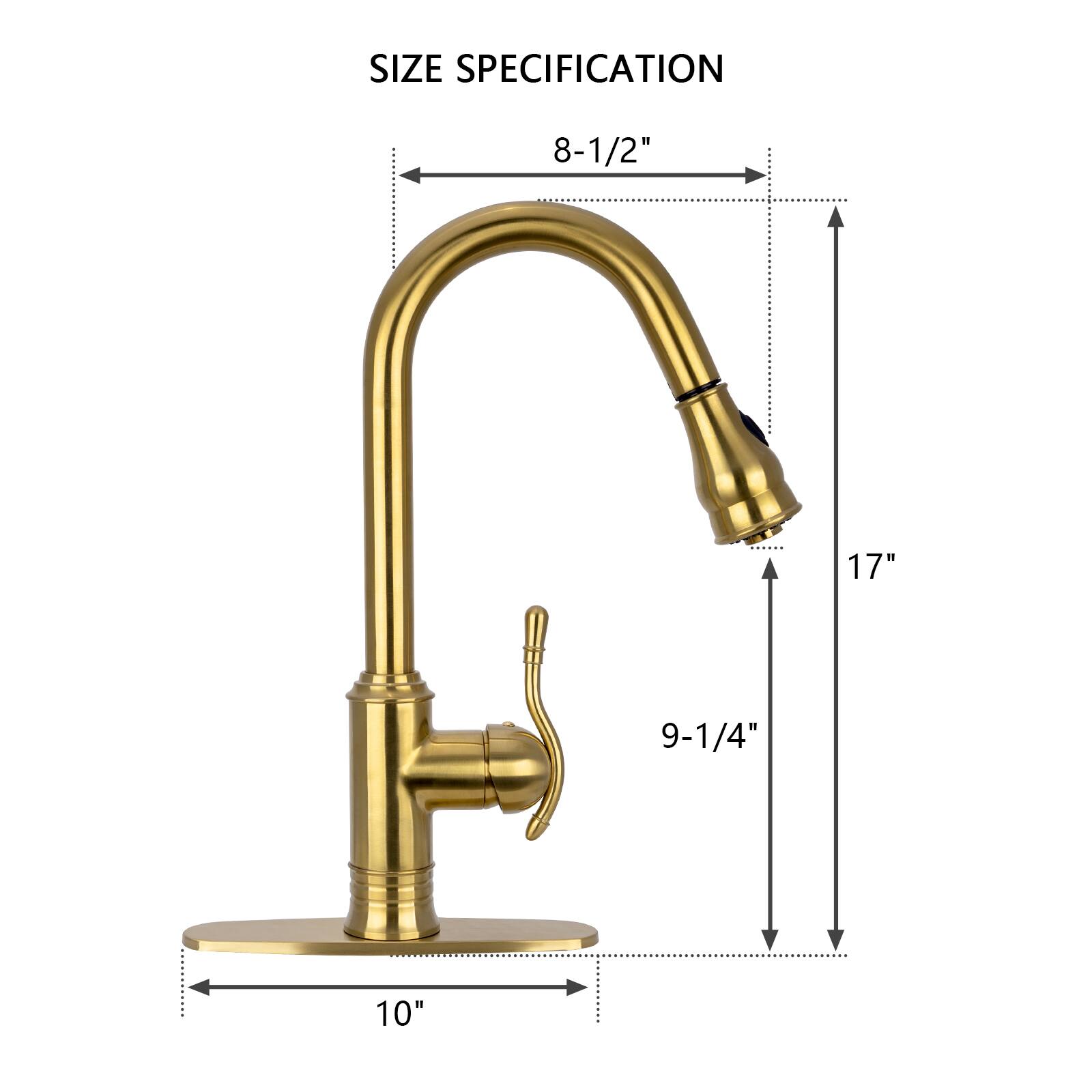 SIZE SPECIFICATION  
8-1/2"  
17"  
9-1/4"  
10"
