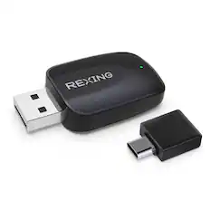 Front. Rexing - CPW-42 Wireless CarPlay & Android Auto Adapter for iPhone (iOS 10+) and Android (Android 11+) - Black.