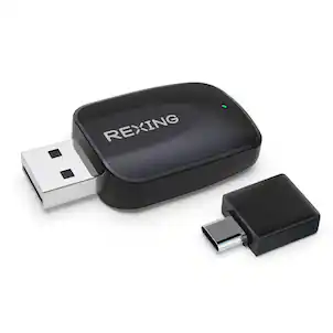 Rexing - CPW-42 Wireless CarPlay & Android Auto Adapter for iPhone (iOS 10+) and Android (Android 11+) - Black