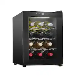 Schmecke - 12 Bottle Thermoelectric Wine Cooler, Quiet Freestanding Wine Fridge - Black