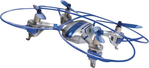 Protocol - Slipstream 4-Channel Radio-Controlled Mini Quad-Copter - White/Blue - Larger Front