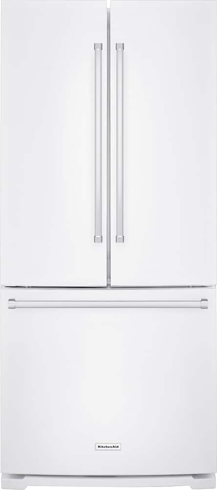 Front. KitchenAid - 19.6 Cu. Ft. French Door Refrigerator - White.