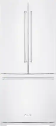 Front. KitchenAid - 19.6 Cu. Ft. French Door Refrigerator - White.