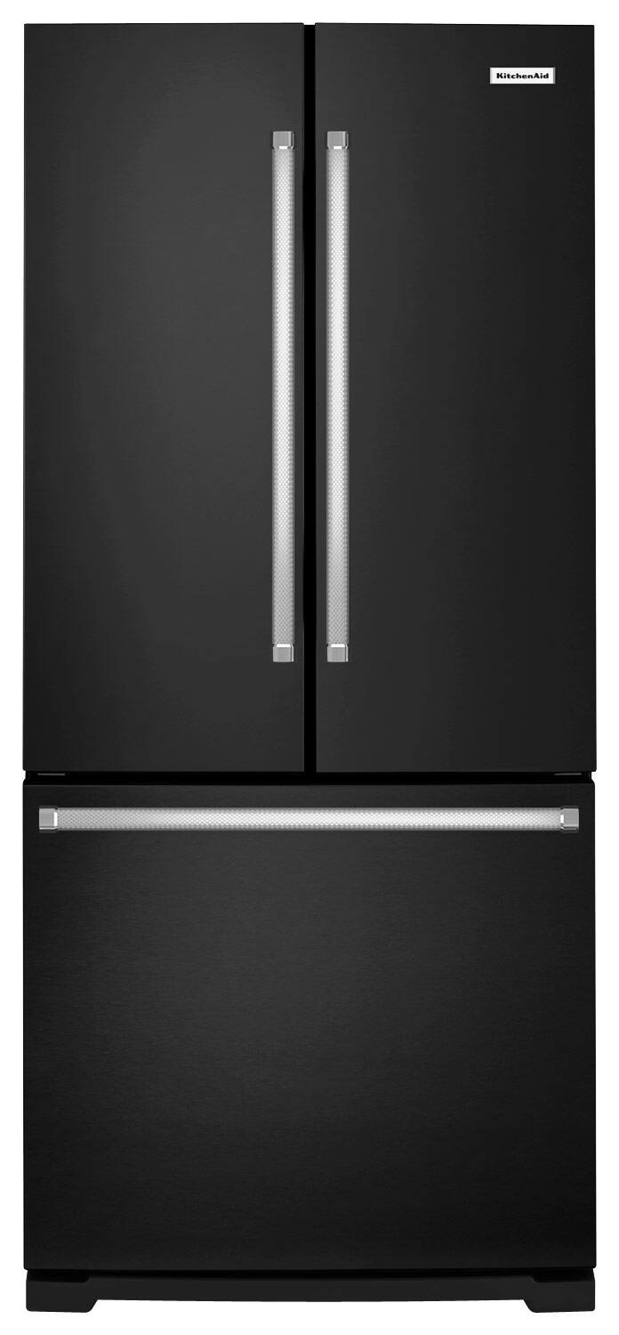 Kitchenaid 19 6 Cu Ft French Door Refrigerator Black Krff300ebl Kitchenaid 19 6 Cu Ft French Door Refrigerator Black Larger Front