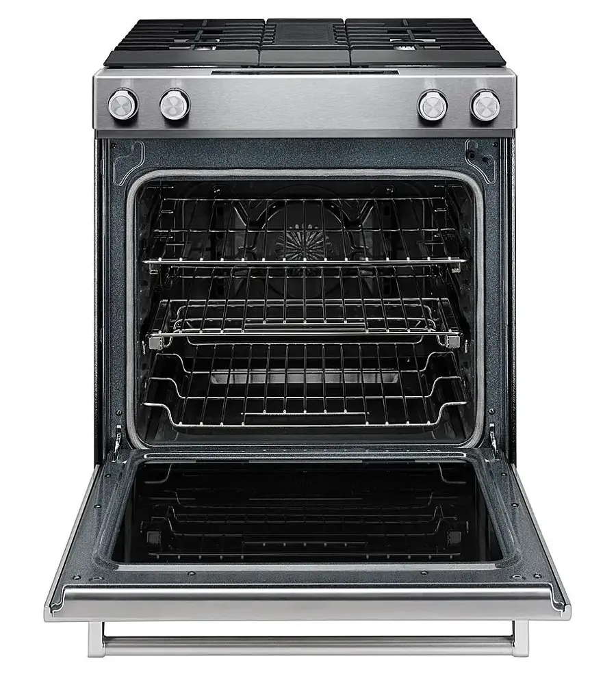 Alt View 17. KitchenAid - 6.4 Cu. Ft. Self-Cleaning Slide-In Dual Fuel Convection Range - Stainless steel.