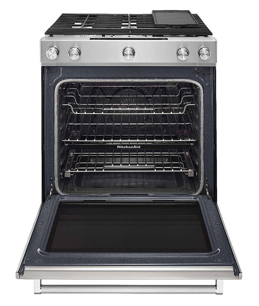 Alt View 11. KitchenAid - 7.1 Cu. Ft. Self-Cleaning Slide-In Dual Fuel Convection Range - Stainless steel.