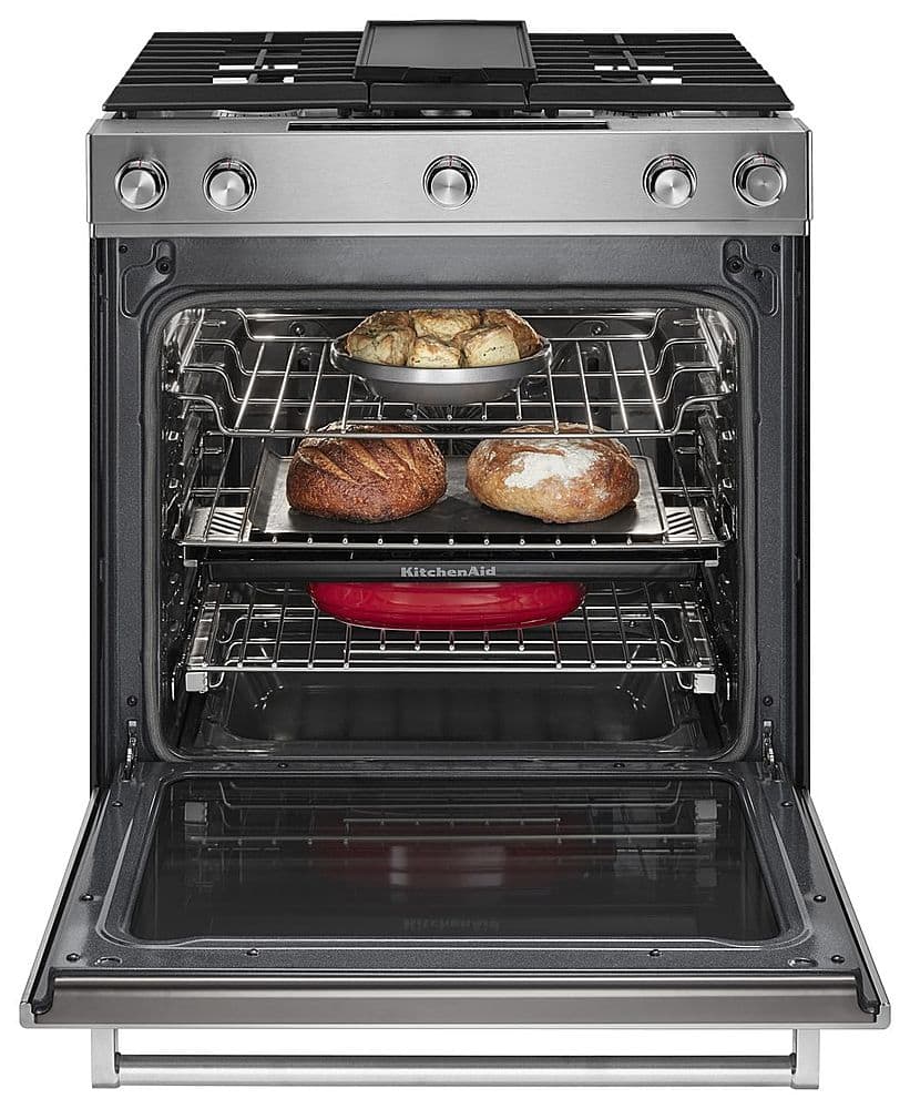 Alt View 12. KitchenAid - 7.1 Cu. Ft. Self-Cleaning Slide-In Dual Fuel Convection Range - Stainless steel.