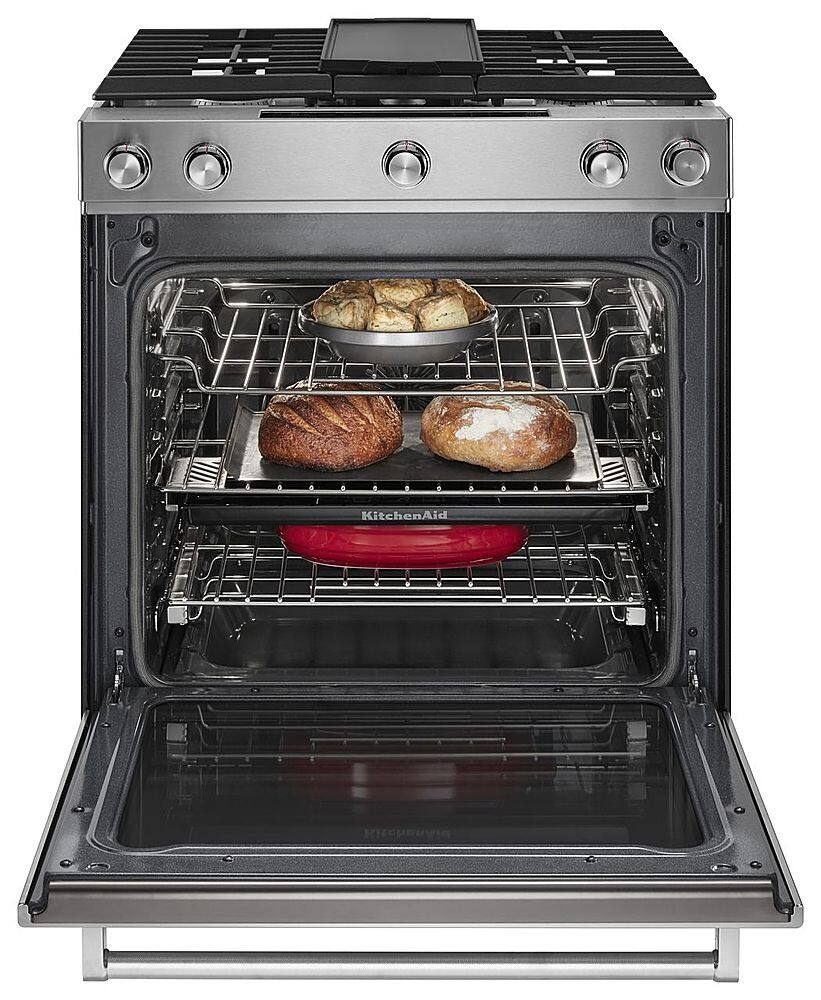 Alt View 12. KitchenAid - 7.1 Cu. Ft. Self-Cleaning Slide-In Dual Fuel Convection Range - Stainless steel.