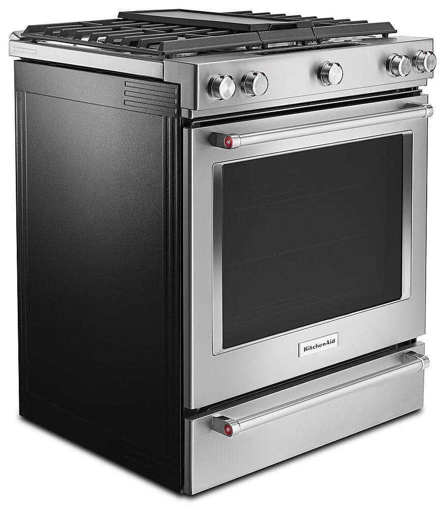 Alt View 13. KitchenAid - 7.1 Cu. Ft. Self-Cleaning Slide-In Dual Fuel Convection Range - Stainless steel.