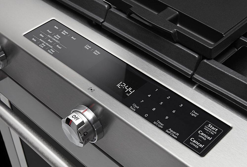 Alt View 22. KitchenAid - 7.1 Cu. Ft. Self-Cleaning Slide-In Dual Fuel Convection Range - Stainless steel.