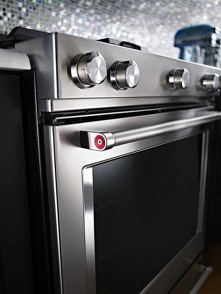 Alt View 23. KitchenAid - 7.1 Cu. Ft. Self-Cleaning Slide-In Dual Fuel Convection Range - Stainless steel.