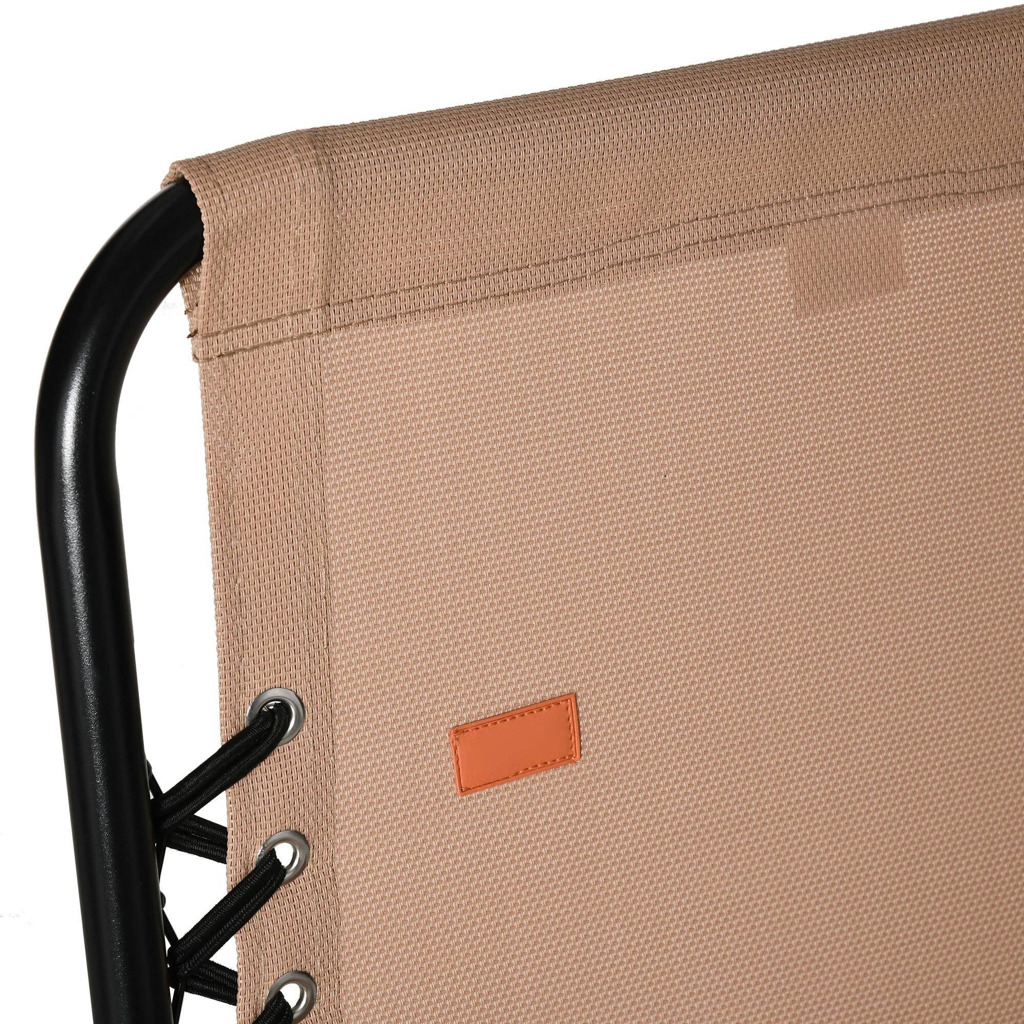 Back. Resenkos - Resenkos Patio Folding Chair, Outdoor Bungee Sling Chair w/ Armrests, Portable Lawn Chair, Alloy Steel, Beige - Beige.