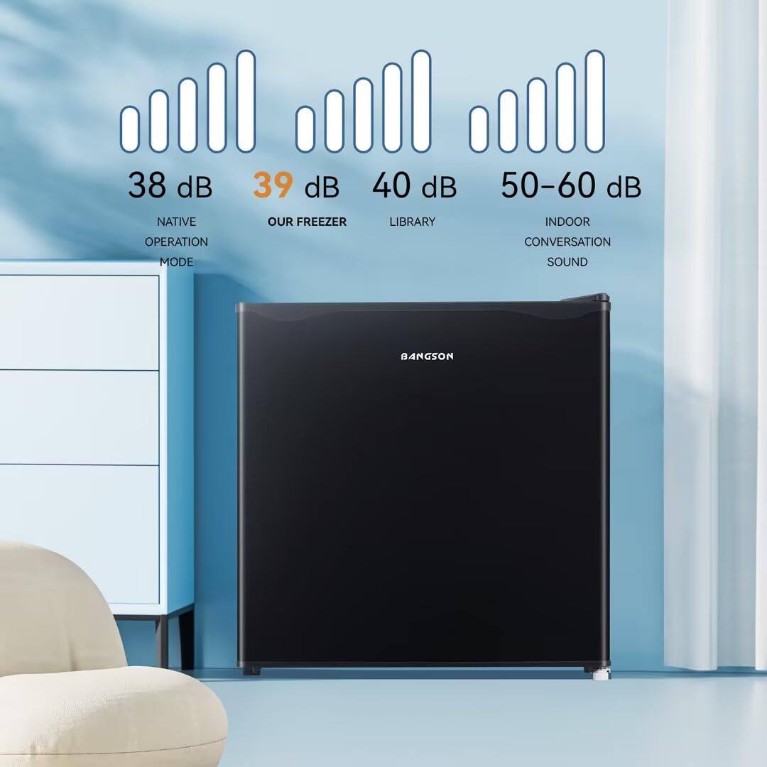 38 dB NATIVE OPERATION MODE  
39 dB OUR FREEZER  
40 dB LIBRARY  
50-60 dB INDOOR CONVERSATION SOUND  
BANGSON