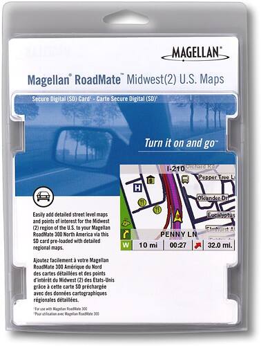 Front Standard. Magellan - Midwest U.S. Secure Digital Card Vol. 2 for RoadMate 300 North America.