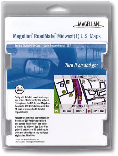Front Standard. Magellan - Midwest U.S. Secure Digital Card Vol. 1 for RoadMate 300 North America.