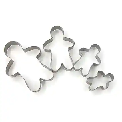 Front. Kitcheniva - Stainless Steel Gingerbread Man Cookie Cutter 4 Pcs.