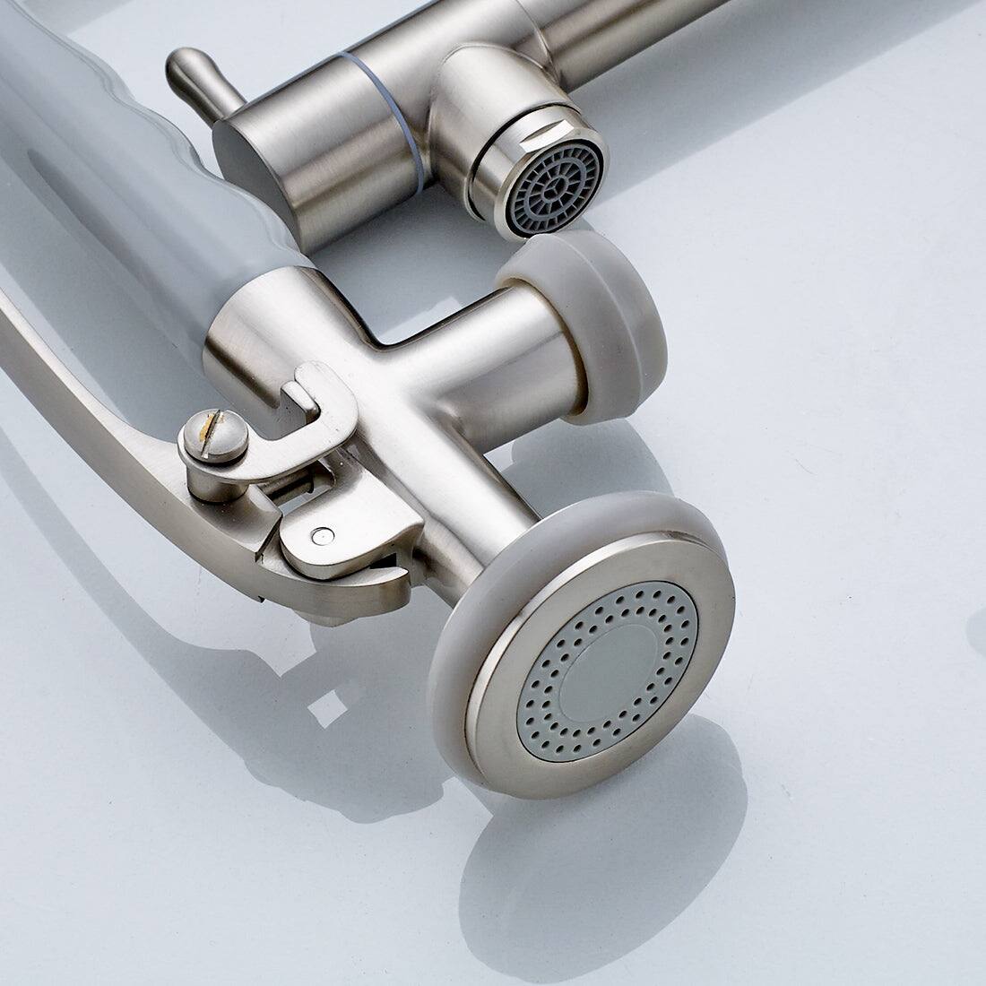 Alt View 10. Boyel Living - Silver Single Handle Pull Down Sprayer Kitchen Faucet - Silver.