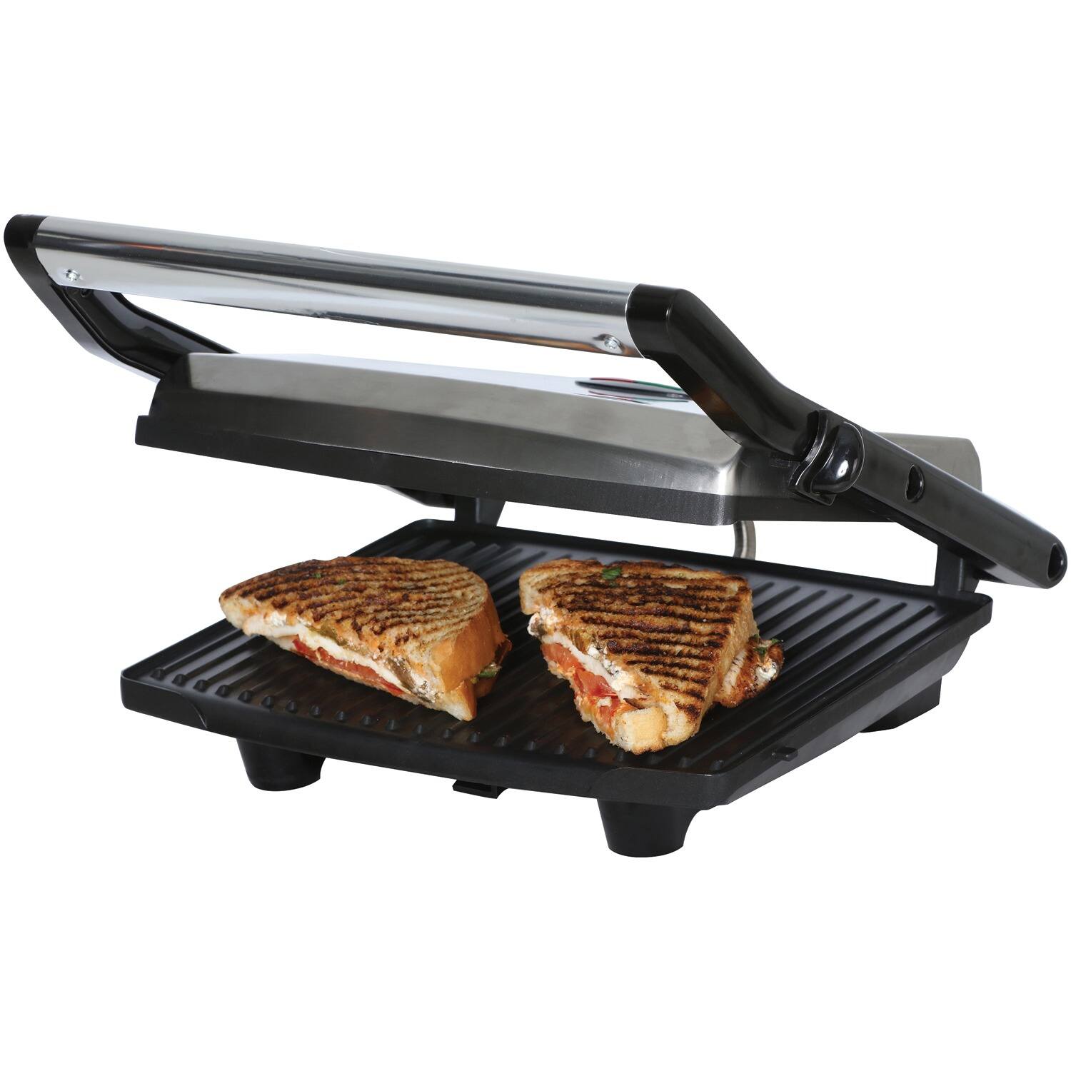 Back. Brentwood - Brentwood Select TS-651 Compact Non-Stick Panini Press & Sandwich Maker, Stainless Steel - Silver.