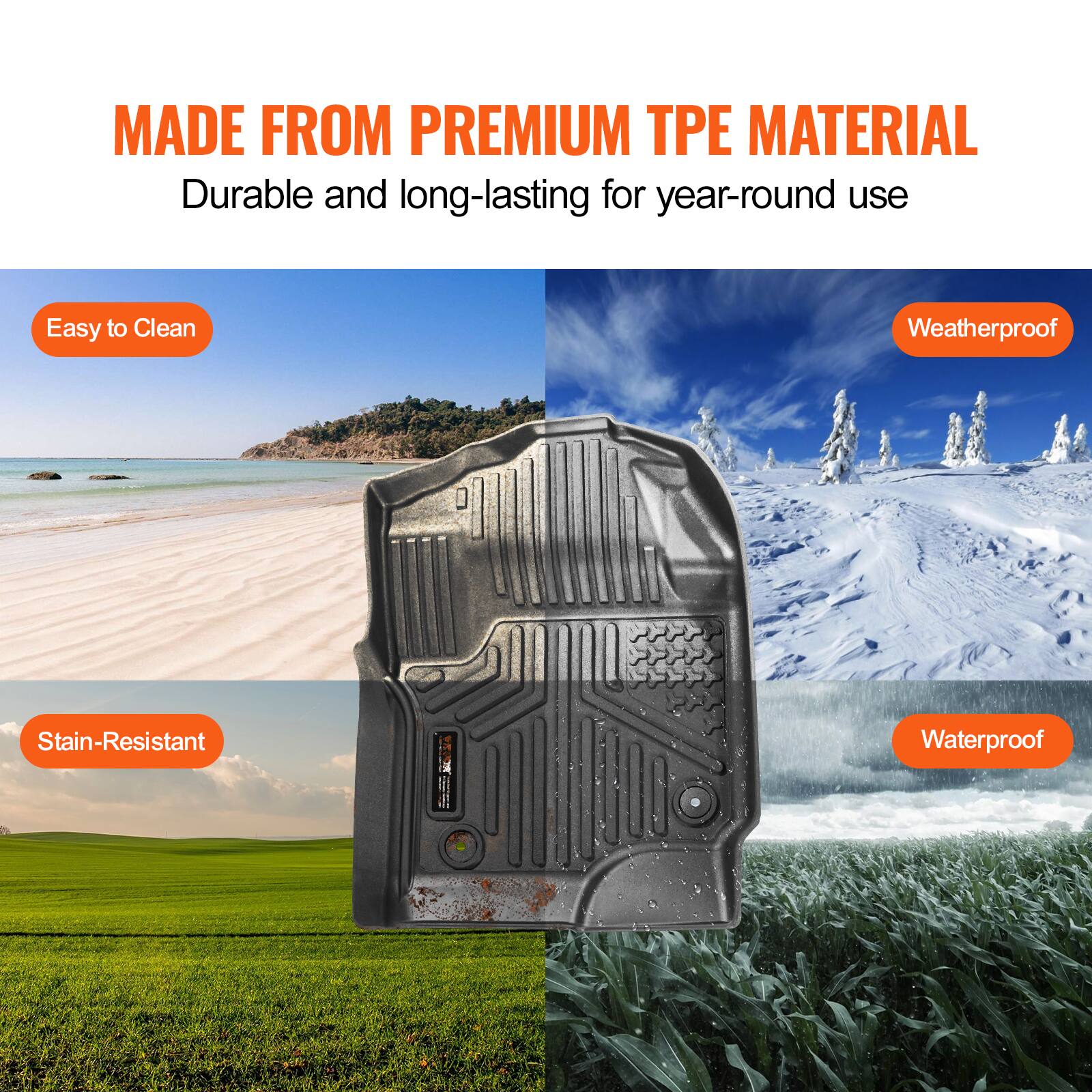 MADE FROM PREMIUM TPE MATERIAL  
Durable and long-lasting for year-round use  

- Easy to Clean  
- Weatherproof  
- Stain-Resistant  
- Waterproof