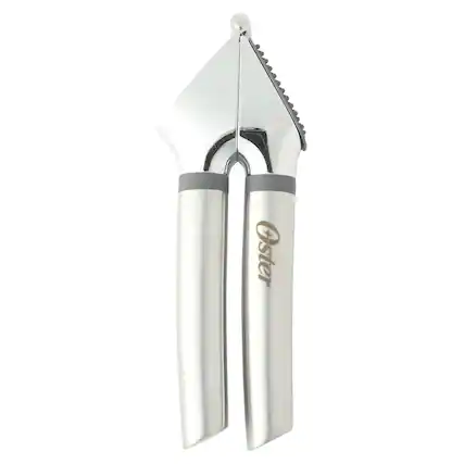 Front. Oster - Oster Chadswyck 7.7 Inch Stainless Steel Garlic Press in Silver.
