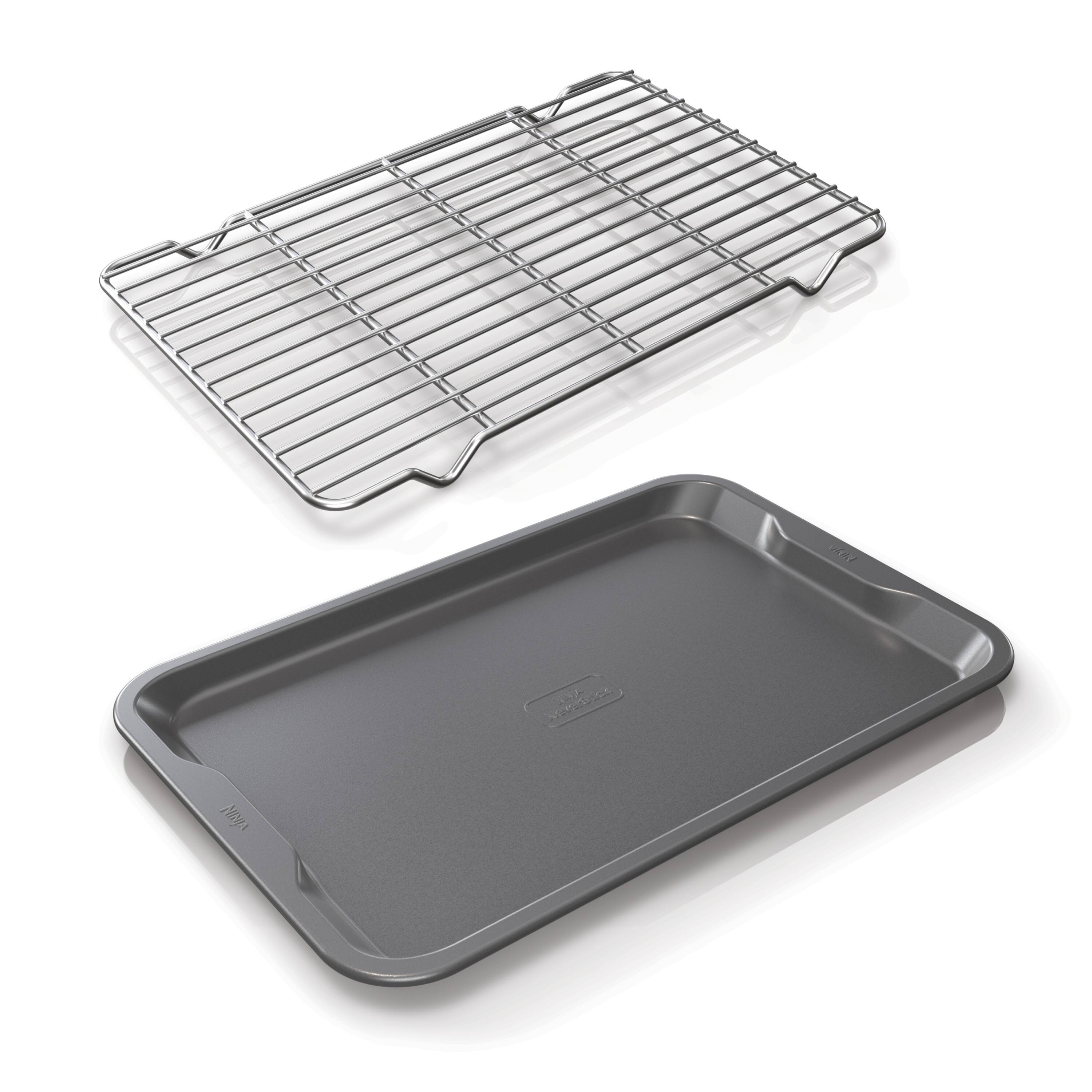 Back. Ninja - Ninja NeverStick Essential 2-Piece Baking Sheet & Rack Set - Grey.