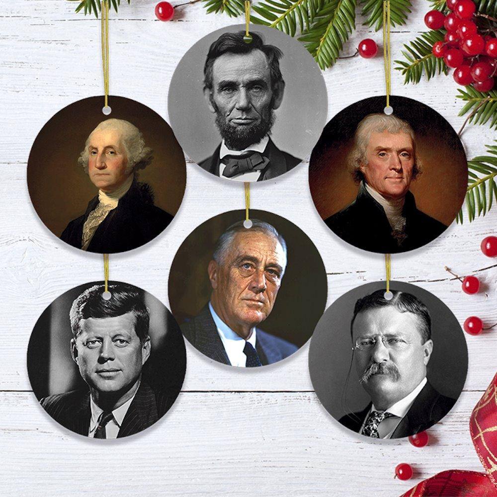 Back. OrnamentallyYou - Greatest American Presidents Ornament Bundle - Multi-colored.