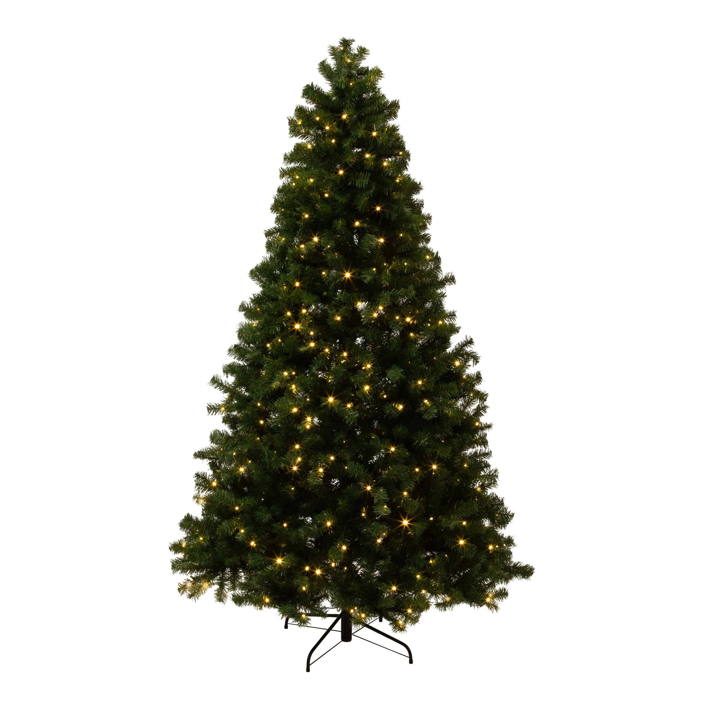 Angle. Elf Stor - 7.5ft Prelit Artificial Christmas Tree - Green.