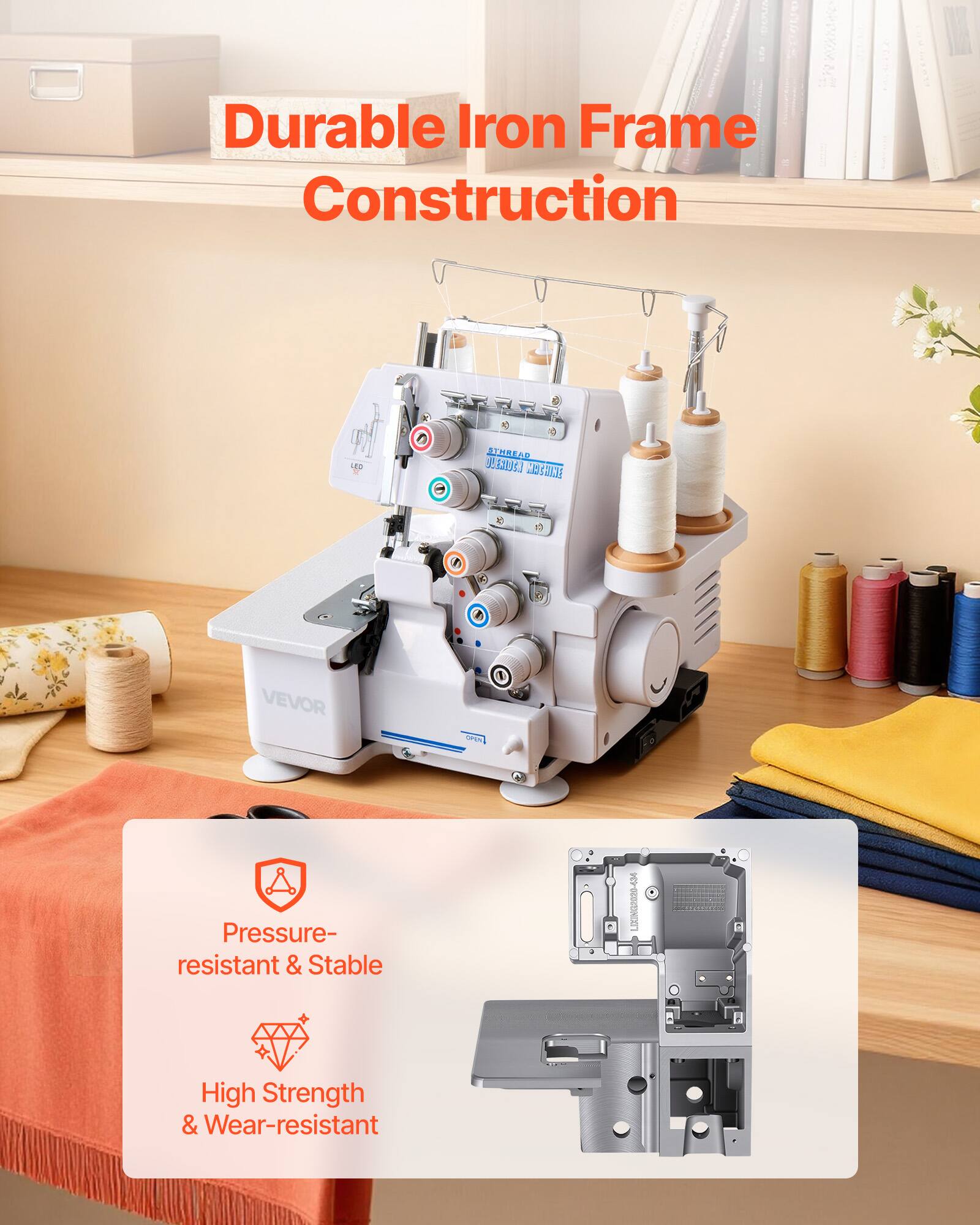 Durable Iron Frame Construction

Pressure-resistant & Stable

High Strength & Wear-resistant