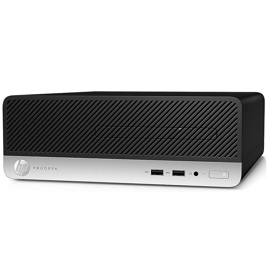 Left. HP - HP RGB ProDesk 400G5 SFF Desktop PC, Intel Core i3-8100 3.60GHz, 16G DDR4 RAM, 1T SSD, 600M USB WiFi, Win11 Pro - Black.