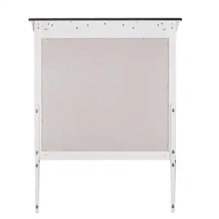 Front. Liberty Furniture Industries - Allyson Park Crown Mirror in Wirebrushed White w/ Charcoal Top - White.