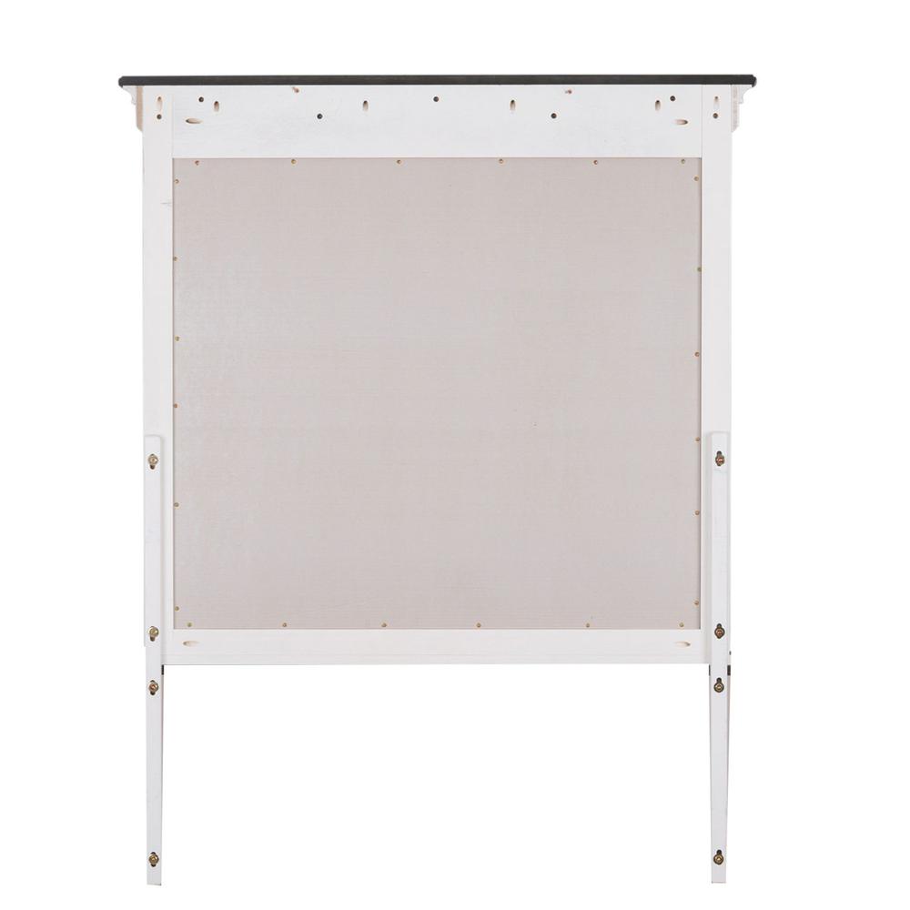 Front. Liberty Furniture Industries - Allyson Park Crown Mirror in Wirebrushed White w/ Charcoal Top - White.