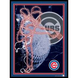 Fan Creations - Chicago Cubs 12'' x 16'' Framed Neon Player Print - Black