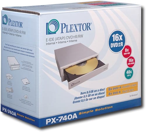 Angle Standard. Plextor - 16x Internal Double-Layer DVD±RW/CD-RW Drive - Silver.