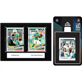 C&I Collectibles - Miami Dolphins 6" x 8" Player Plaque & 2024 Team Trading Card Set - Multicolor