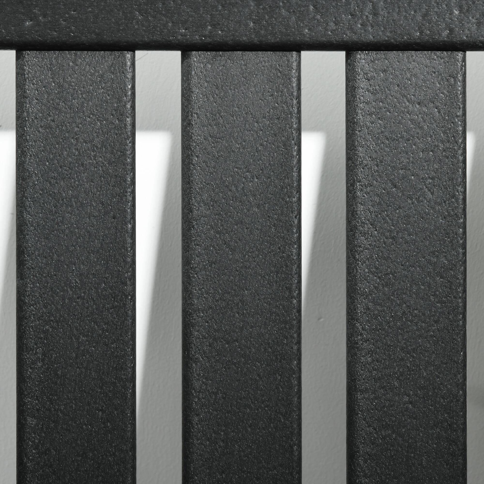 Alt View 5. Outsunny - All-Weather Patio Chair, HDPE Patio Dining Chair, Heavy Duty Wood-Like Outdoor Furniture for Garden, Backyard, Deck - Black.