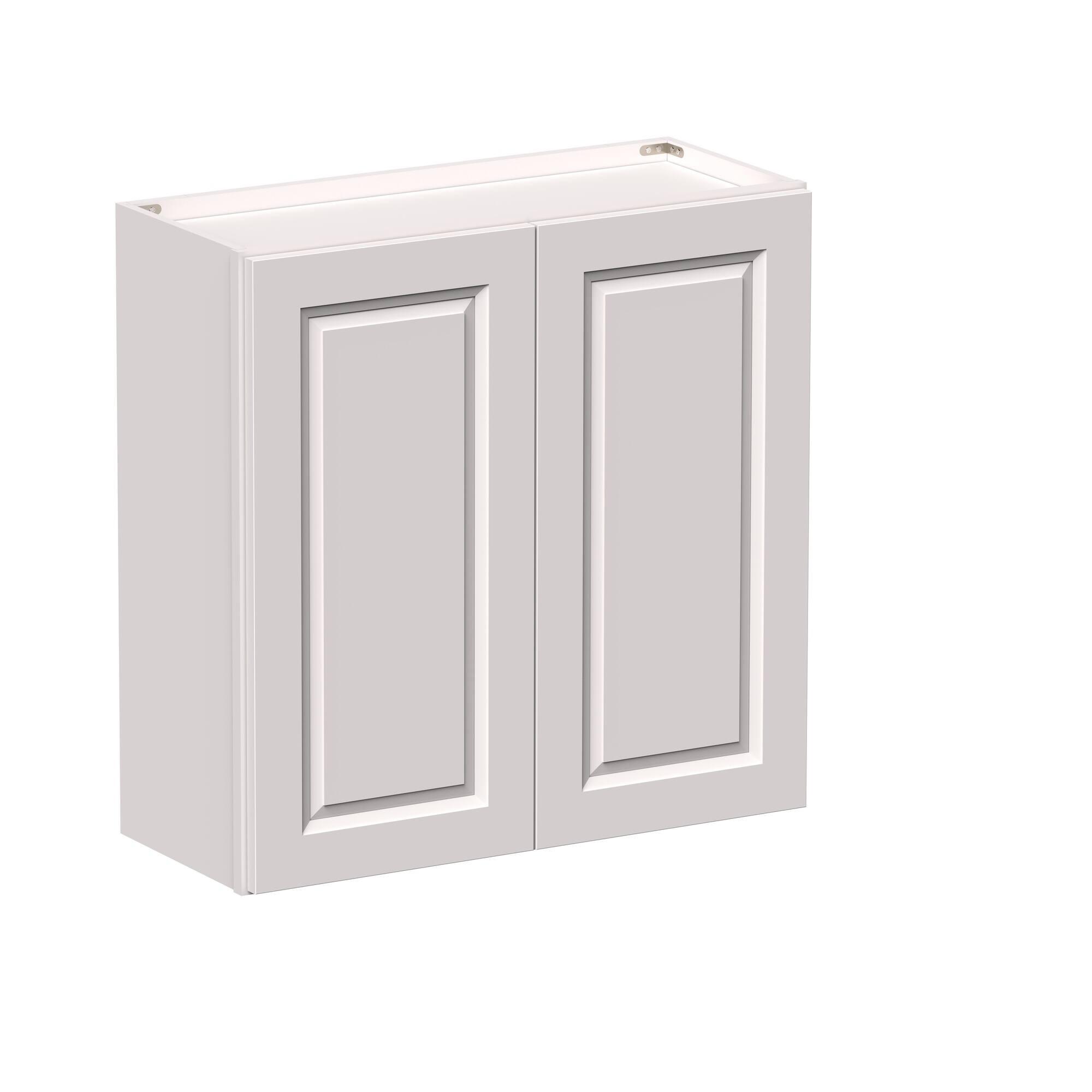 Angle. Boyel Living - 30-in W x 30-in H x 12-in D Shaker RTA Kitchen Wall Cabinet with Soft-Close Doors - Glacier White.