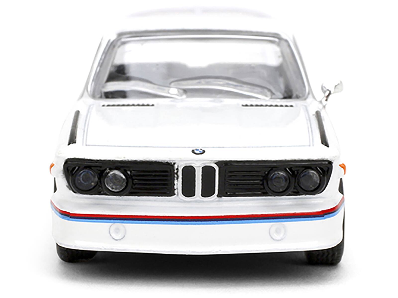 Back. Majorette - 1975 BMW 3.0 CSL White with Red and Blue Stripes "Collection" Series 1/64 Diecast Model Car by Majorette - White with Red and Blue.