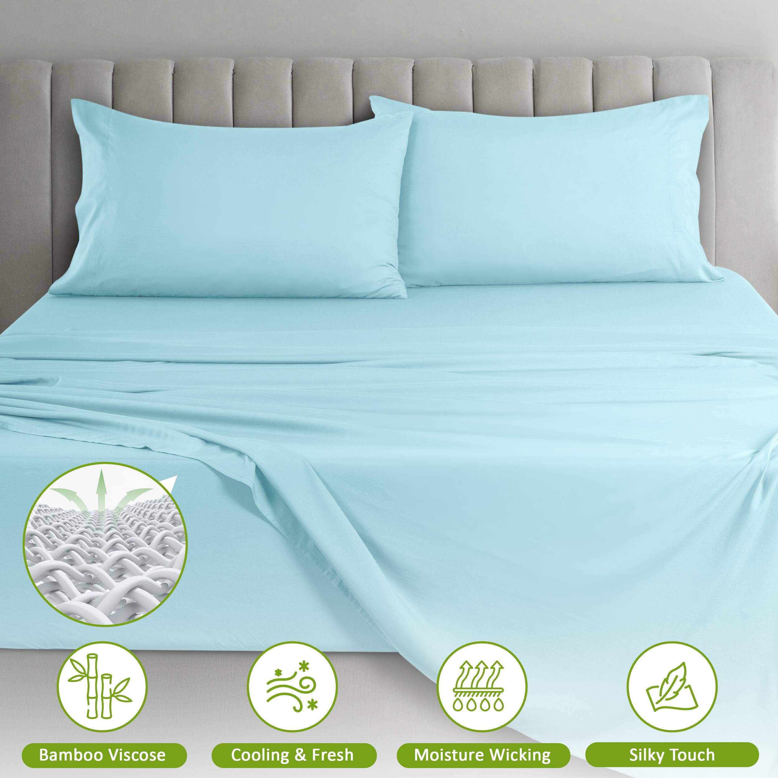 Bamboo Viscose  
Cooling & Fresh  
Moisture Wicking  
Silky Touch