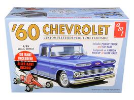 Skill 2 Model Kit 1960 Chevrolet Custom Fleetside Pickup Truck with Go Kart 1/25 Scale Model by AMT - Purple