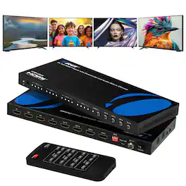 Orei - 4K@60Hz 4x4 HDMI Matrix Switch with Remote, Auto Downscale - Black