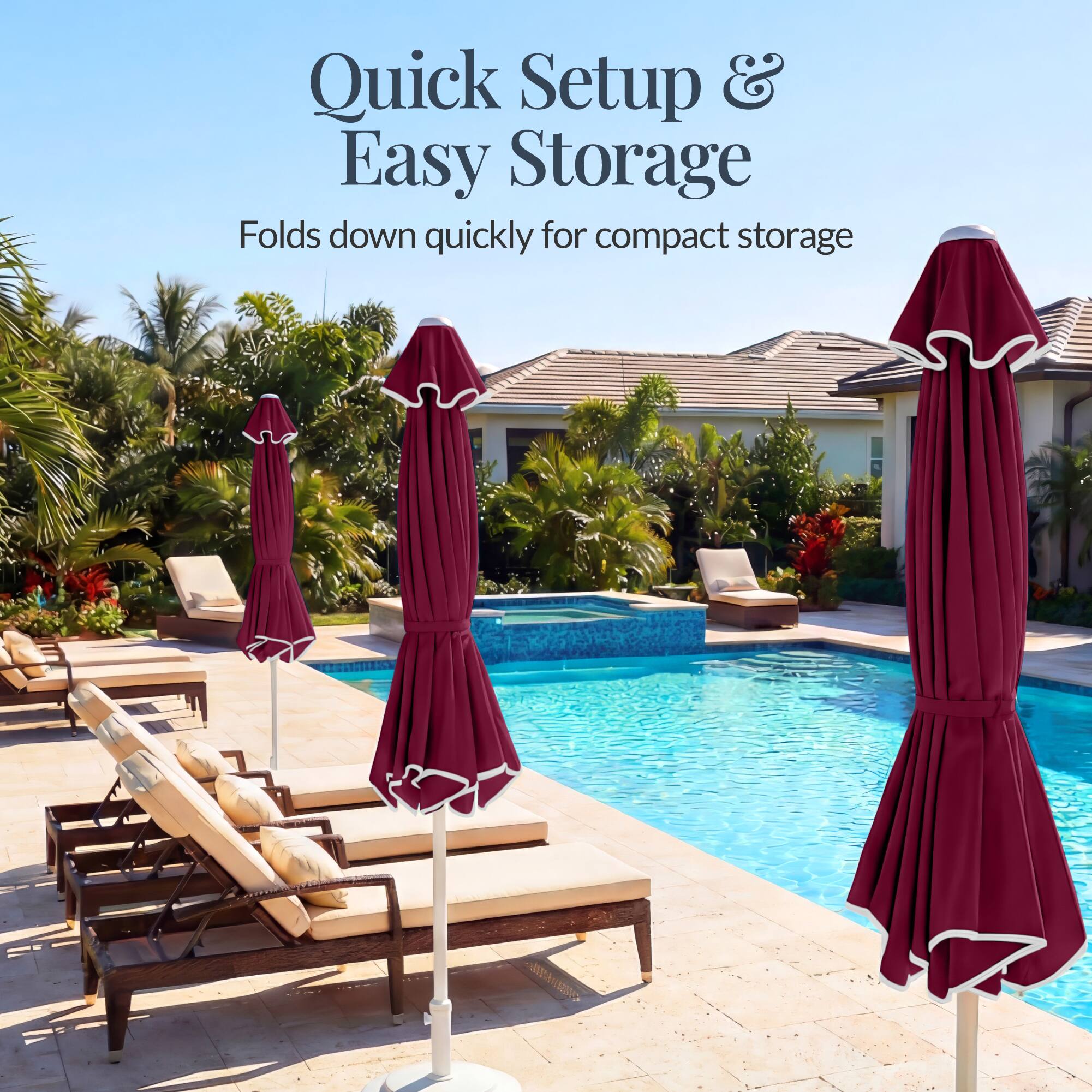 Quick Setup & Easy Storage  
Folds down quickly for compact storage