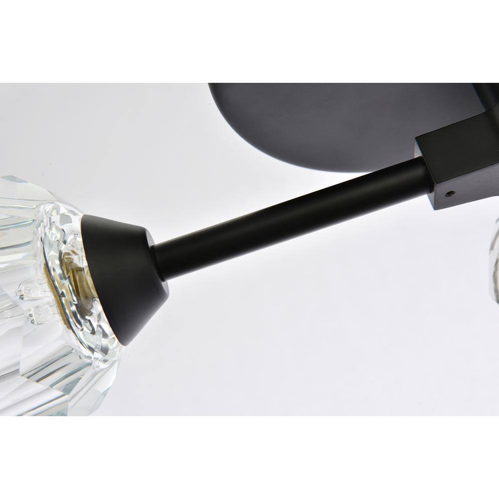 Alt View 1. Elegant Lighting - Zayne 3 Light Flush Mount in Black - Black And Clear.