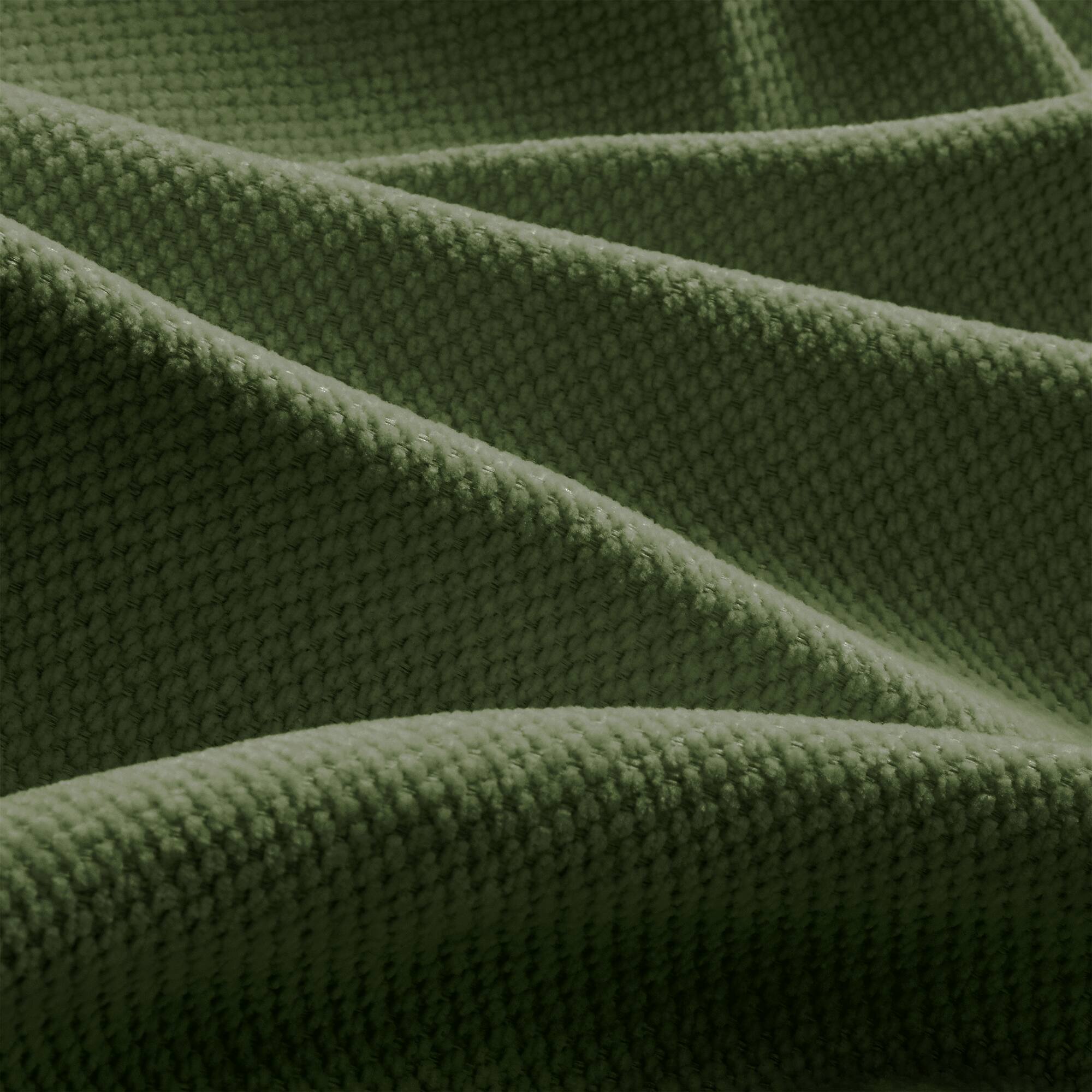 Back. Anysun - 3 Seater Modular Sofa with Chenille Fabric, High-Density Foam & Curved Armrests, Pleated Design for Living Room - Green.