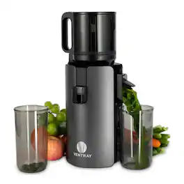 Ventray - 4.7" Cold Press Juicer Masticating Juicer Large Feed Chute for Vegetables & Fruits - Black