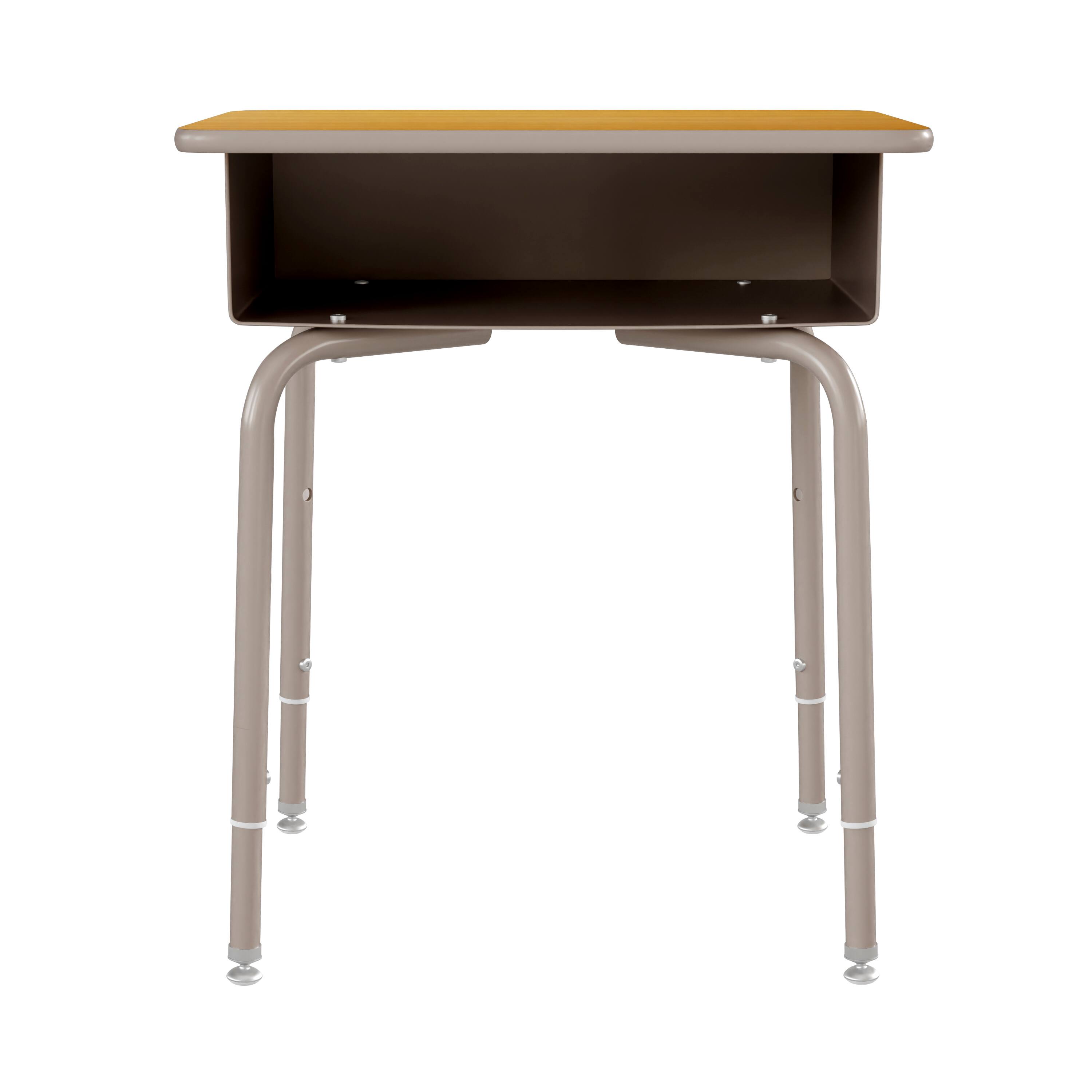 Alt View 9. Emma + Oliver - Student Desk with Open Front Metal Book Box - School Desk - Maple Top/Silver Frame.