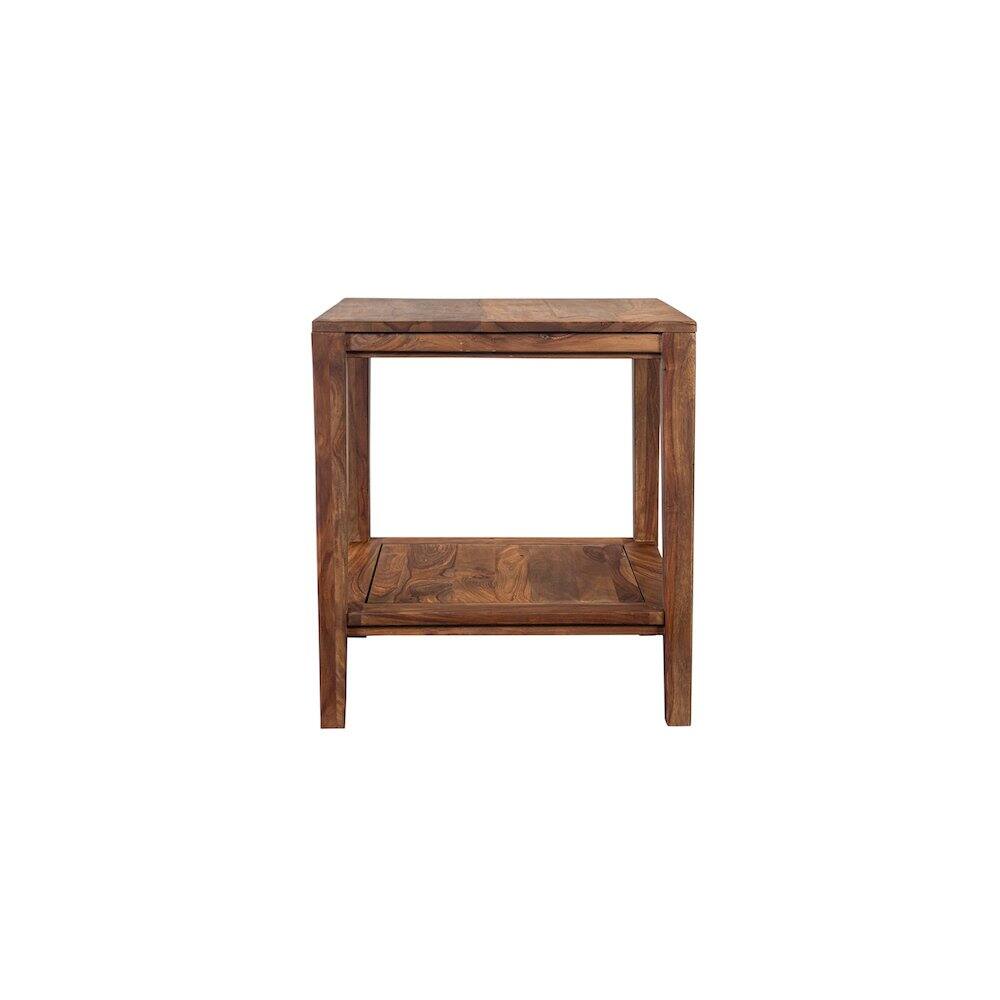 Left. Porter Designs - Fall River Solid Sheesham Wood End Table - Natural.