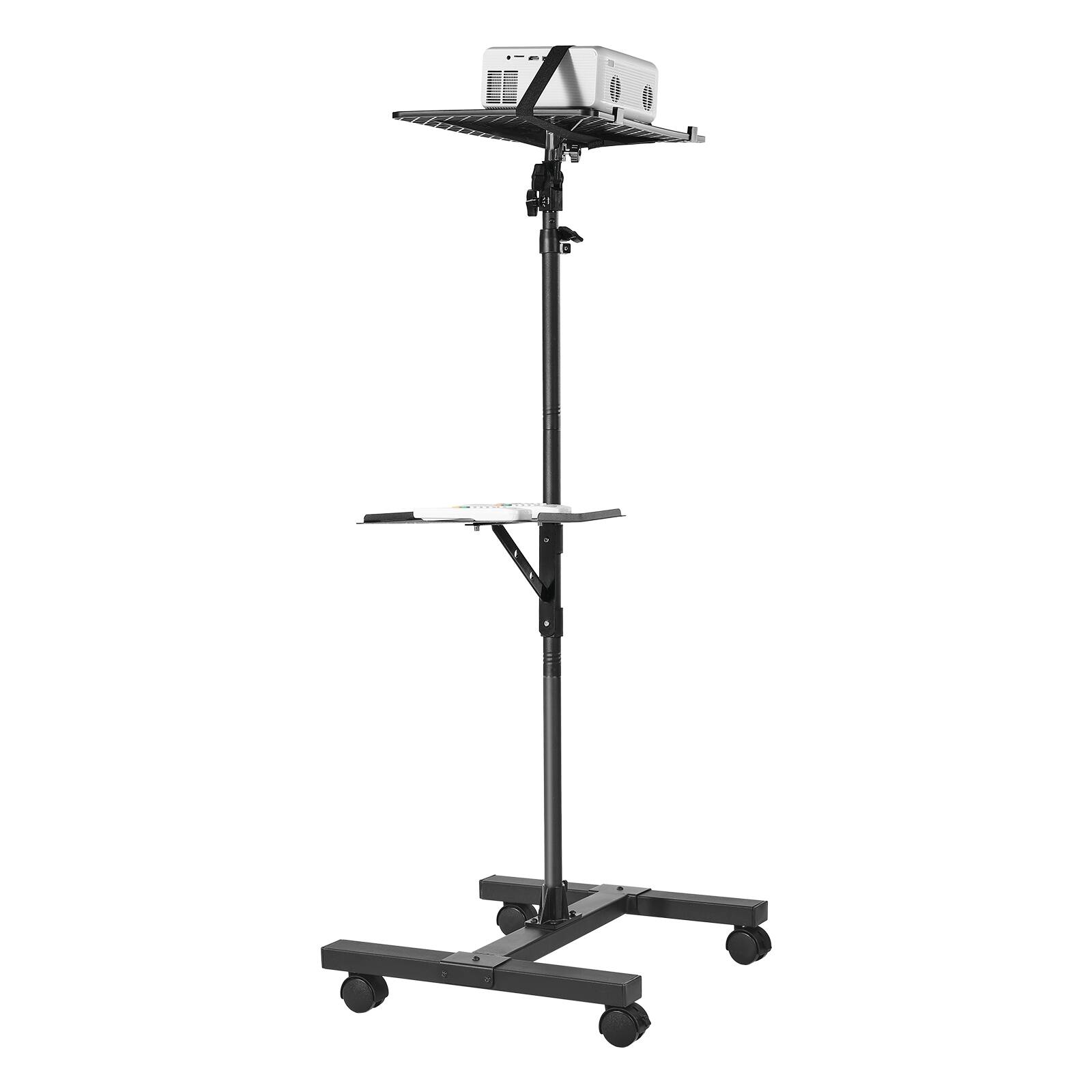 Alt View 5. VEVOR - Projector Stand, 2 Shelves Laptop Floor Stand, Projector Stands Table with Adjustable Height 33.86 to 53.54 inch - Black.