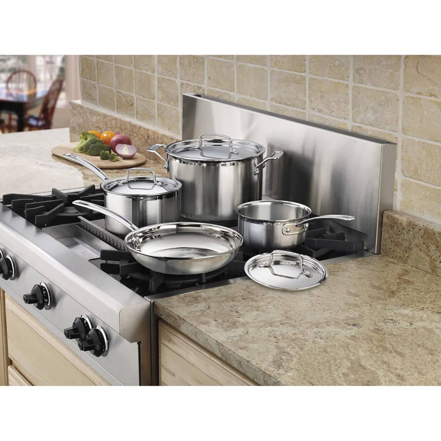 Alt View 2. Cuisinart - Multiclad Pro Triple Ply 7-Piece Cookware Set MCP-7NP1 - Stainless Steel P1.